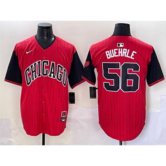 Mens Youths Kids Womens Mark Buehrle Red Black Stitched Jersey